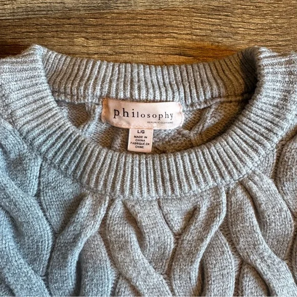 Philosophy Snow Globe | Cable Knit Sweater | Cottagecore Academia Normcore | - Picture 3 of 14